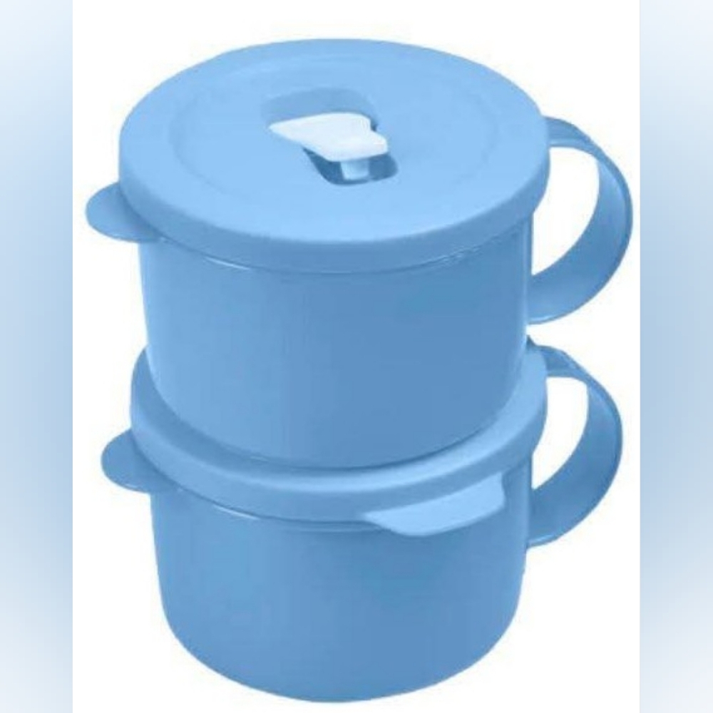 Tupperware Crystalwave Soup Mugs, NWT